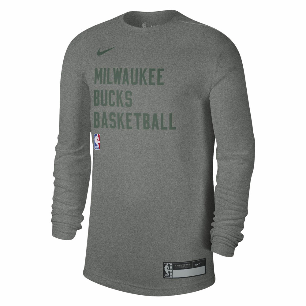 Milwaukee Bucks Unisex 2023/24 Legend On-Court Practice Long Sleeve T-Shirt Heather Gray