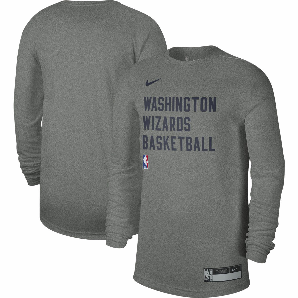 Washington Wizards Unisex 2023/24 Legend On-Court Practice Long Sleeve T-Shirt Heather Gray