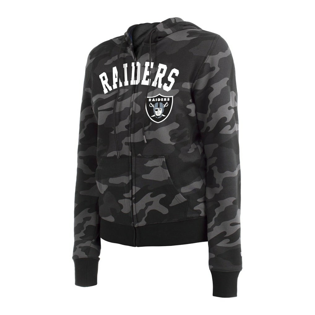 Las Vegas Raiders New Era Women's Camo Full-Zip Hoodie Black