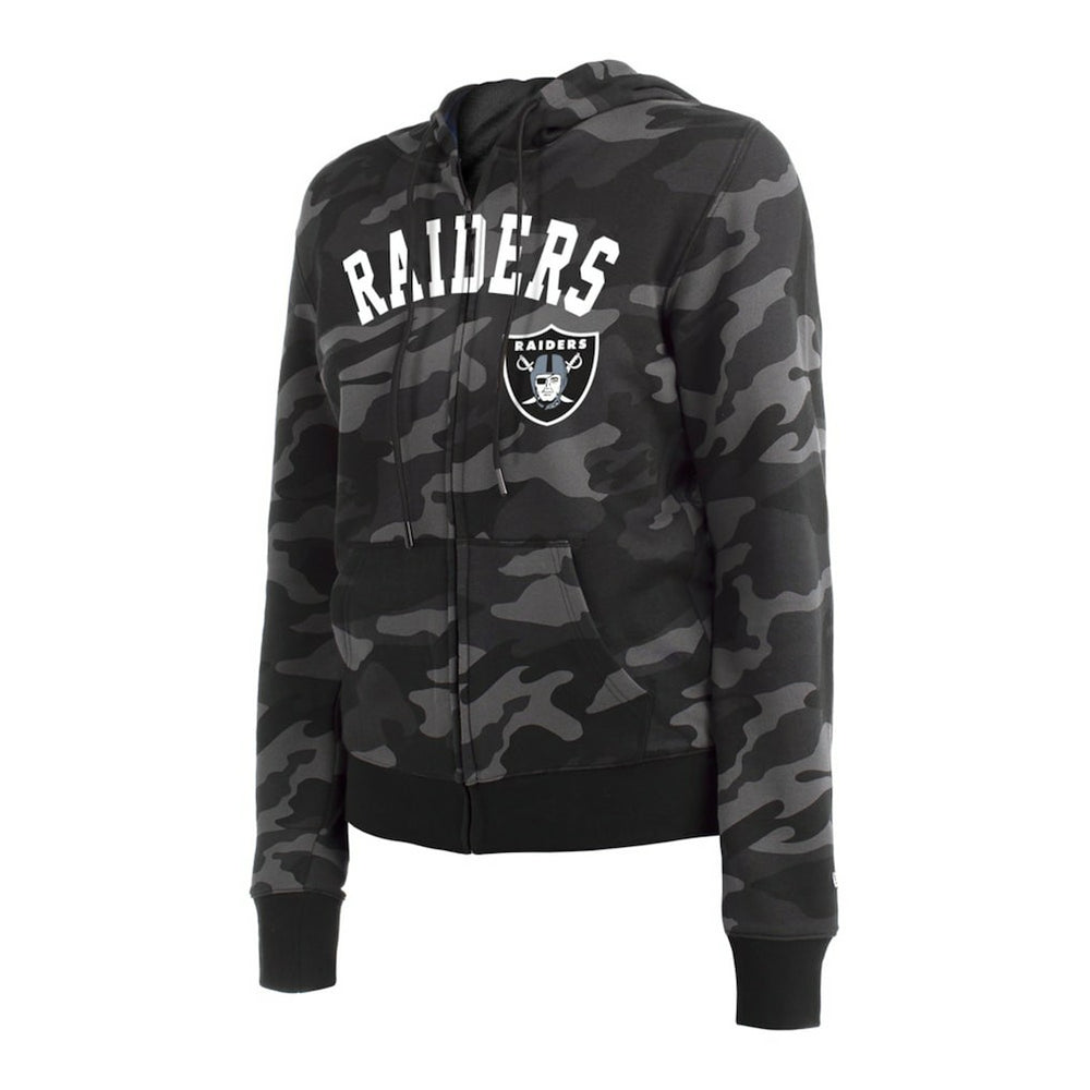 Las Vegas Raiders New Era Women's Camo Full-Zip Hoodie Black