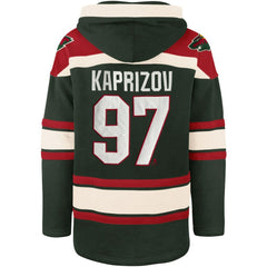 NHL Kirill Kaprizov Minnesota Wild '47 Player Name & Number Lacer Pullover Hoodie - Green