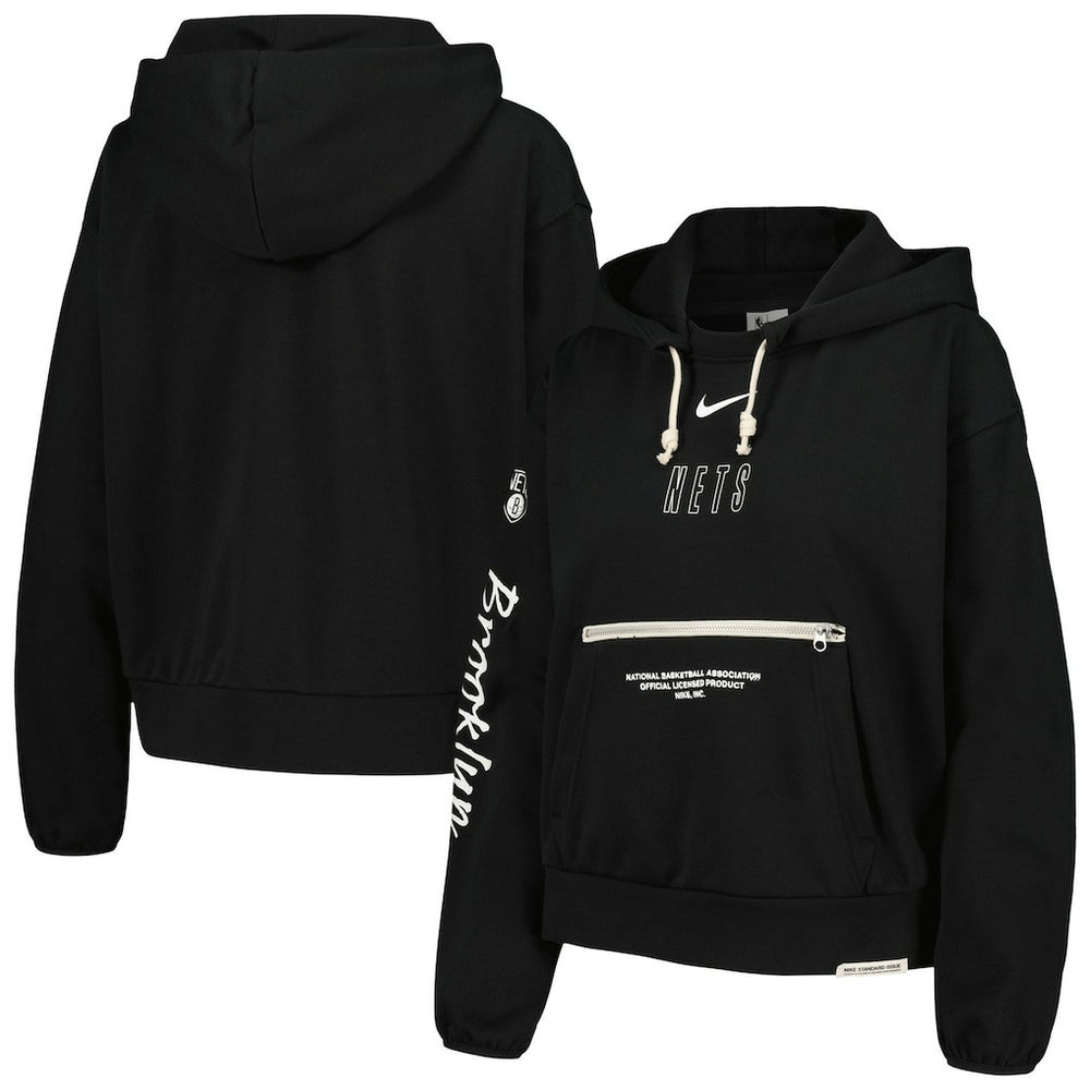 Brooklyn Nets Women's Courtside Standard Issue Performance Pullover Hoodie Black