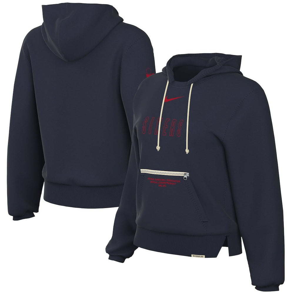 Philadelphia 76ers Women's Courtside Standard Issue Performance Pullover Hoodie Navy