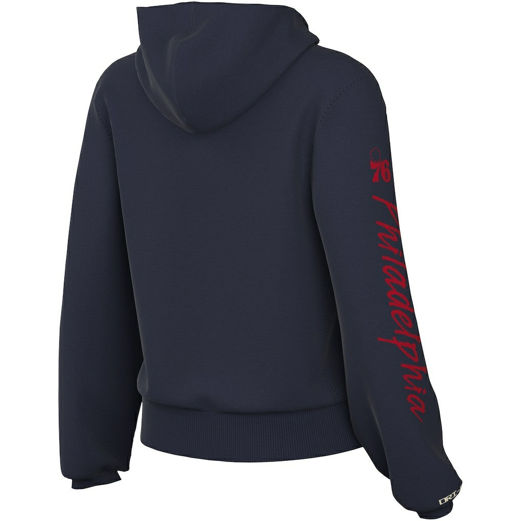 Philadelphia 76ers Women's Courtside Standard Issue Performance Pullover Hoodie Navy
