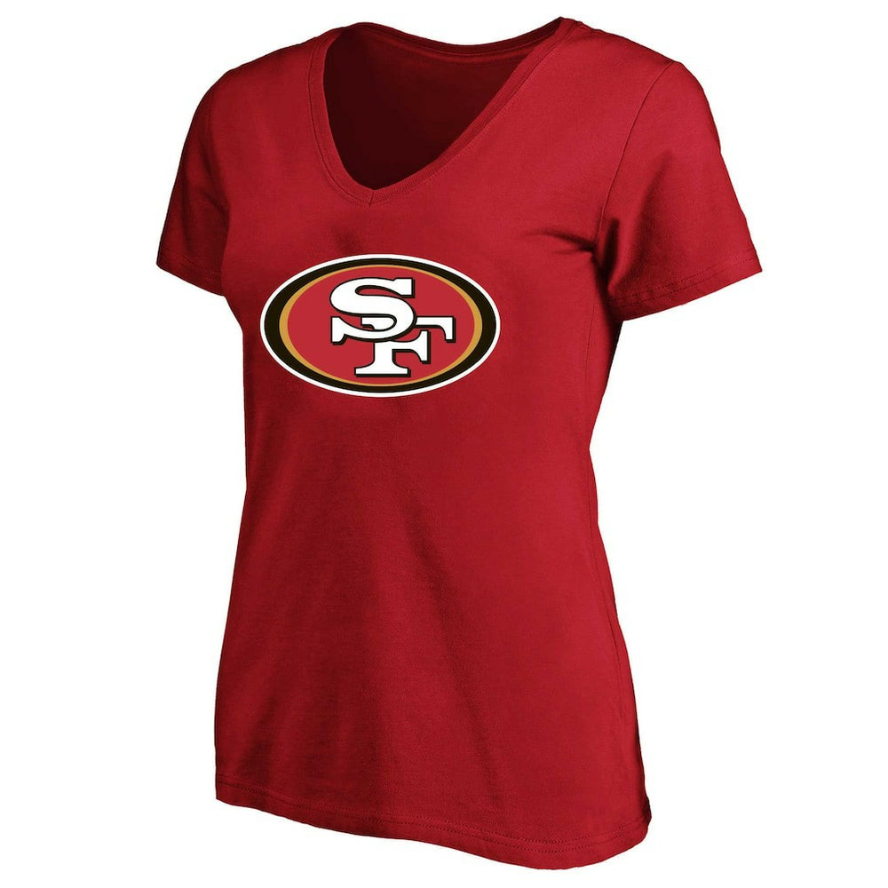 Christian McCaffrey San Francisco 49ers Women's Plus Size Fair Catch Name & Number Scoop Neck T-Shirt Scarlet