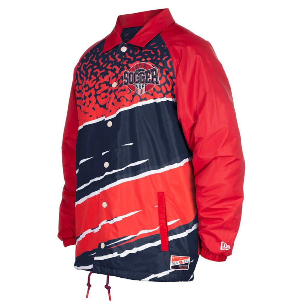 USMNT 5th & Ocean by New Era Throwback Coaches Raglan Full-Snap Jacket Navy