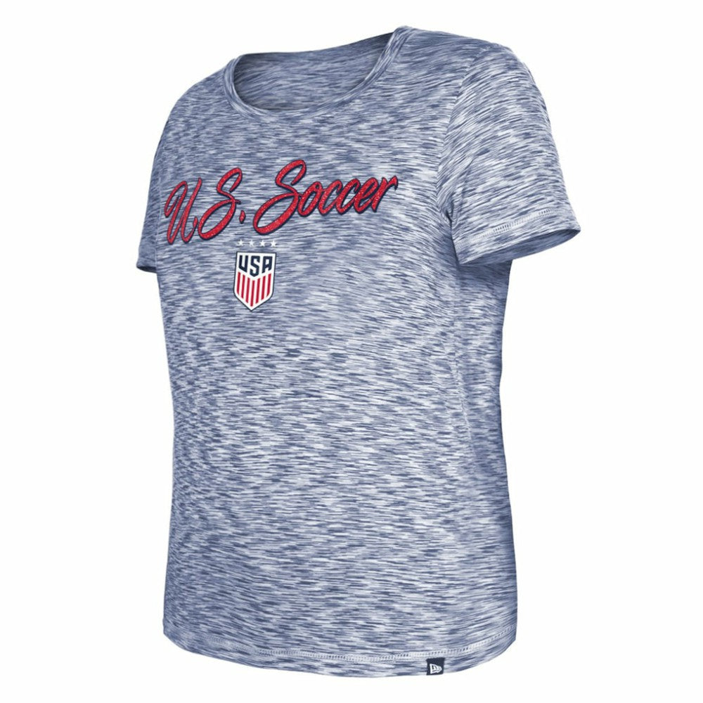 USWNT 5th & Ocean by New Era Women's Active Space Dye Jersey T-Shirt Navy