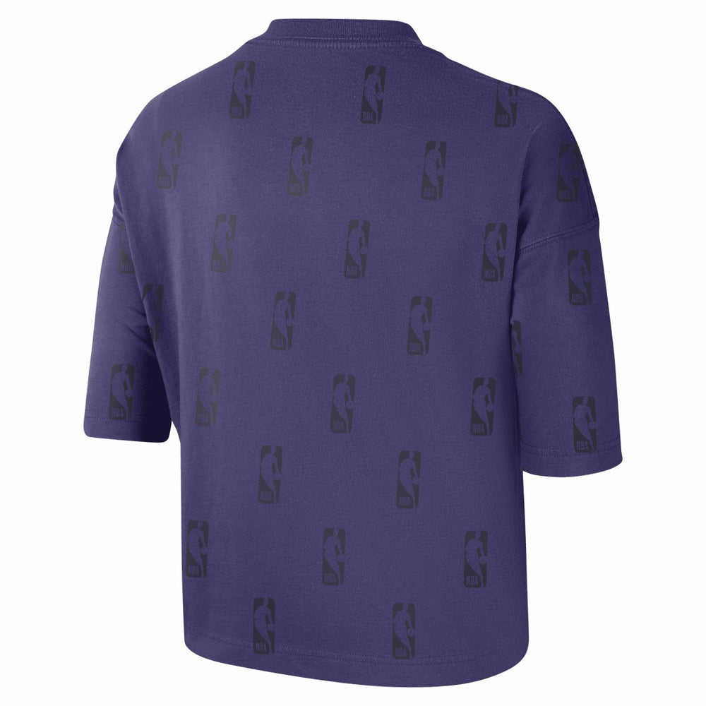 Phoenix Suns Women's Allover NBA Logo Boxy T-Shirt Purple