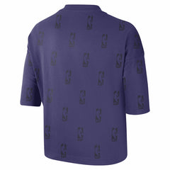 Phoenix Suns Women's Allover NBA Logo Boxy T-Shirt Purple