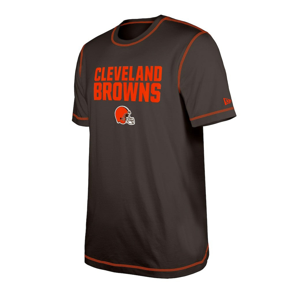 Cleveland Browns New Era Third Down Puff Print T-Shirt Brown
