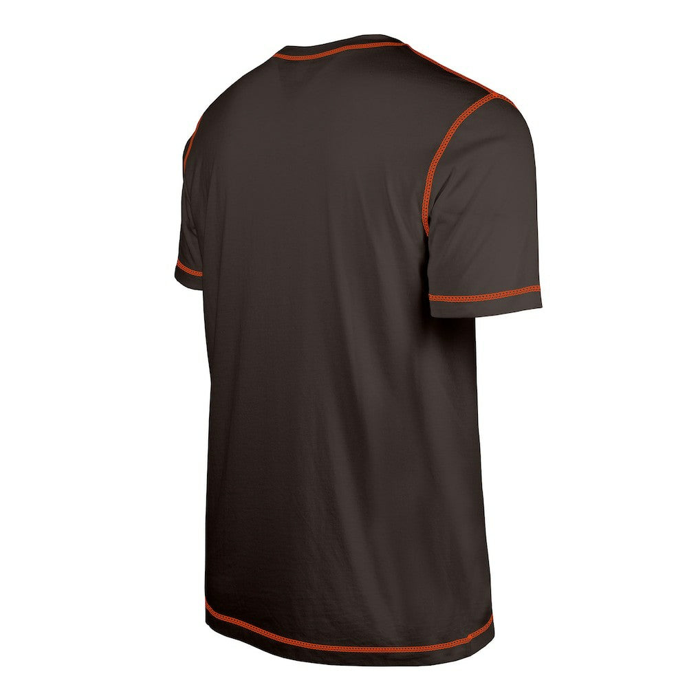 Cleveland Browns New Era Third Down Puff Print T-Shirt Brown