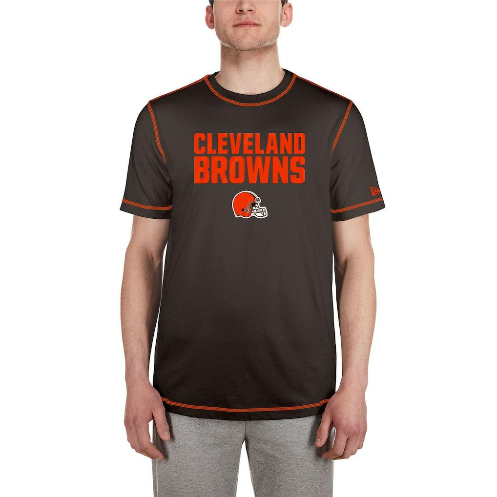 Cleveland Browns New Era Third Down Puff Print T-Shirt Brown