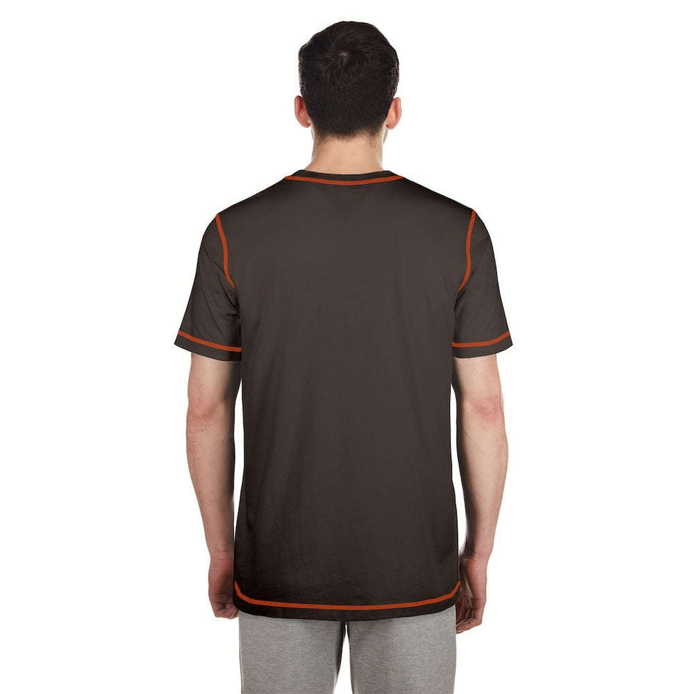 Cleveland Browns New Era Third Down Puff Print T-Shirt Brown