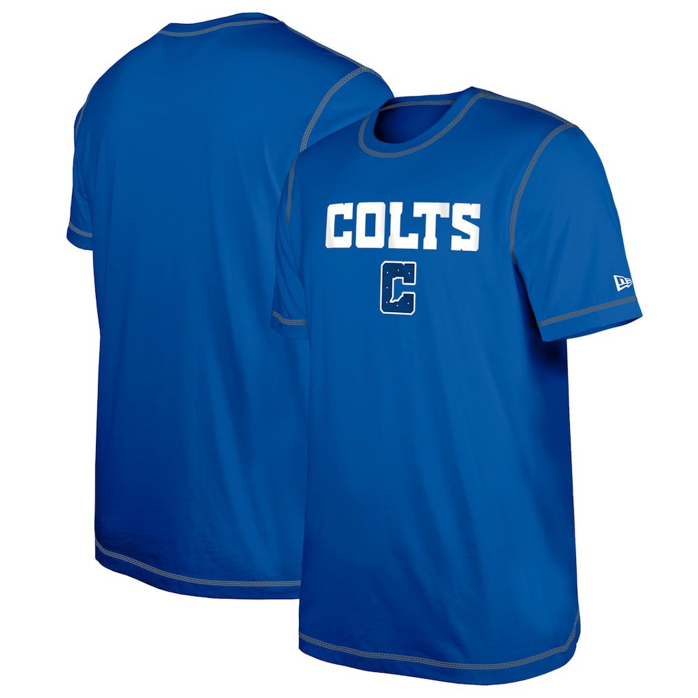 Indianapolis Colts New Era Third Down Puff Print T-Shirt Royal