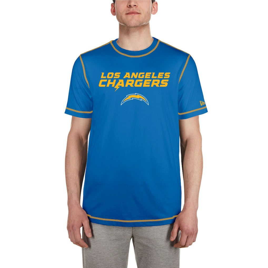 Los Angeles Chargers New Era Third Down Puff Print T-Shirt Blue