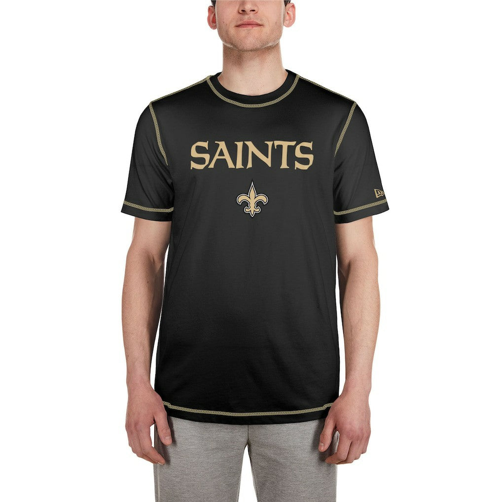 New Orleans Saints New Era Third Down Puff Print T-Shirt Black