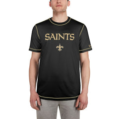 New Orleans Saints New Era Third Down Puff Print T-Shirt Black