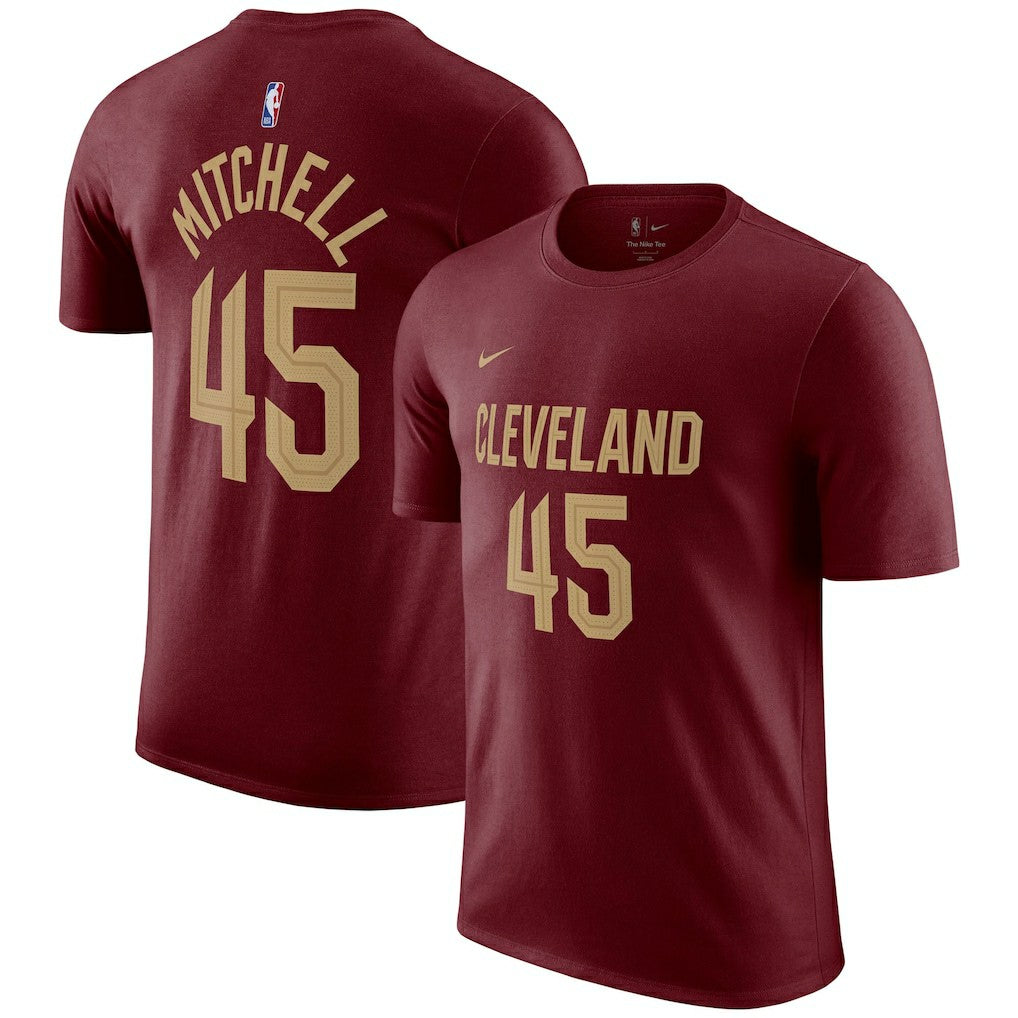 Donovan Mitchell Cleveland Cavaliers Icon 2022/23 Name & Number T-Shirt Burgundy