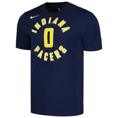 Tyrese Haliburton Indiana Pacers Icon 2022/23 Name & Number T-Shirt Navy