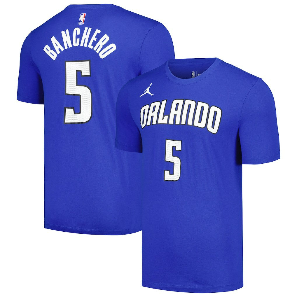 Paolo Banchero Orlando Magic Jordan Brand 2022/23 Statement Edition Name & Number T-Shirt Blue