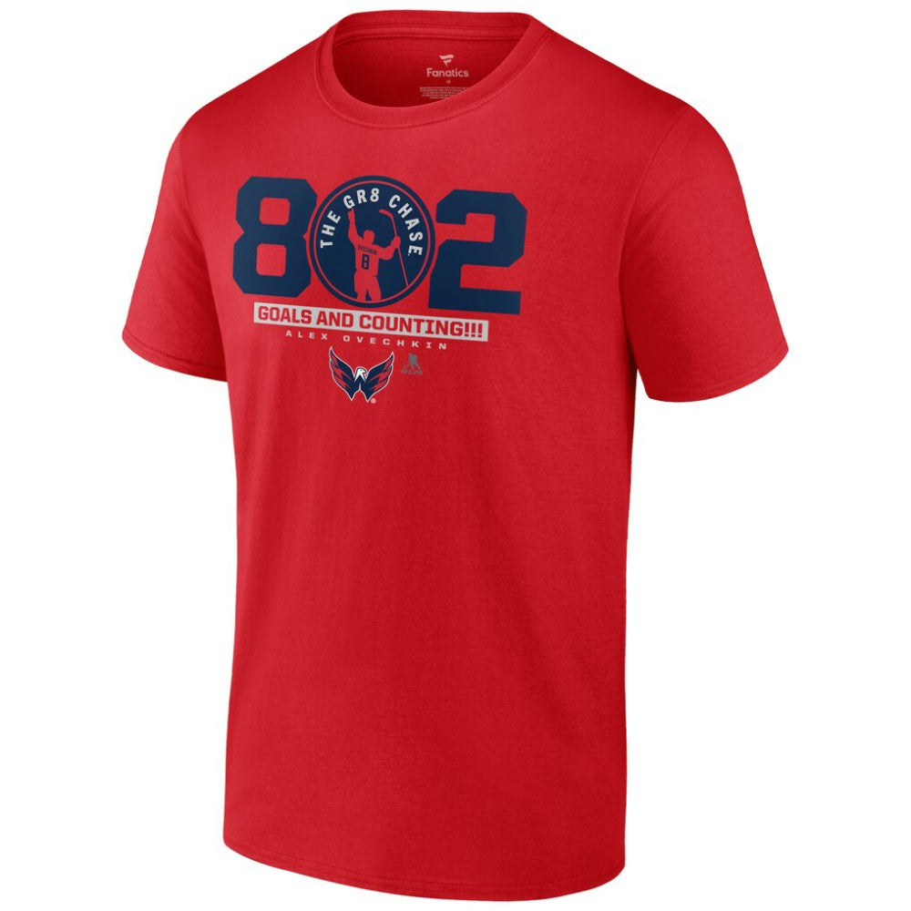 NHL Alexander Ovechkin Washington Capitals Fanatics The Gr8 Chase T-Shirt - Red