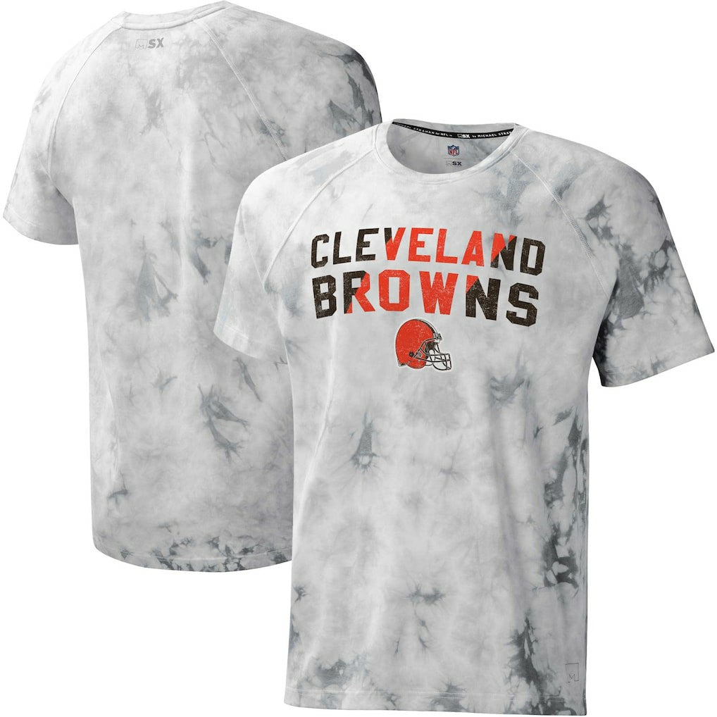 Cleveland Browns MSX by Michael Strahan Resolution Tie-Dye Raglan T-Shirt Gray