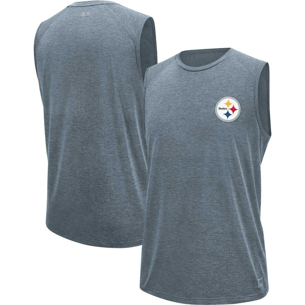 Pittsburgh Steelers MSX by Michael Strahan Warm Up Sleeveless T-Shirt Gray
