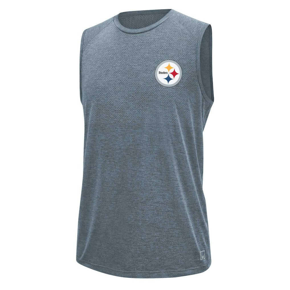 Pittsburgh Steelers MSX by Michael Strahan Warm Up Sleeveless T-Shirt Gray