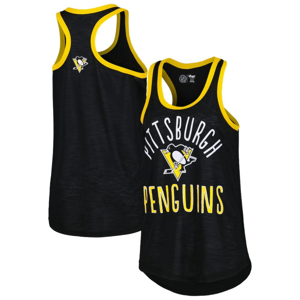 NHL Pittsburgh Penguins G-III 4Her by Carl Banks Women's First Base Racerback Scoop Neck Tank Top - Black