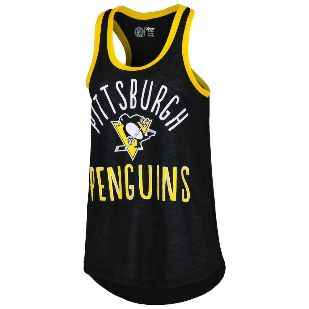NHL Pittsburgh Penguins G-III 4Her by Carl Banks Women's First Base Racerback Scoop Neck Tank Top - Black