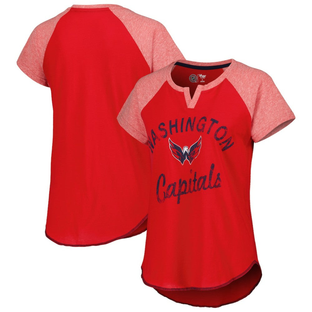 NHL Washington Capitals Starter Women's Grand Slam Raglan Notch Neck T-Shirt - Red