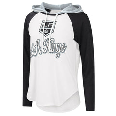 NHL Los Angeles Kings G-III 4Her by Carl Banks Women's MVP Raglan Lightweight Hooded T-Shirt - White/Black