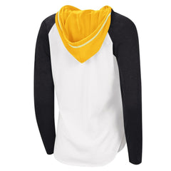 NHL Pittsburgh Penguins G-III 4Her by Carl Banks Women's MVP Raglan Lightweight Hooded T-Shirt - White/Heather Black