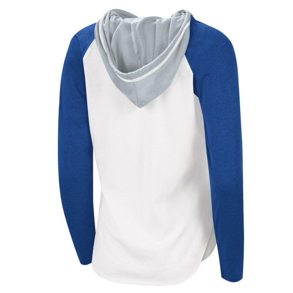 NHL Tampa Bay Lightning G-III 4Her by Carl Banks Women's MVP Raglan Lightweight Hooded T-Shirt - White/Blue