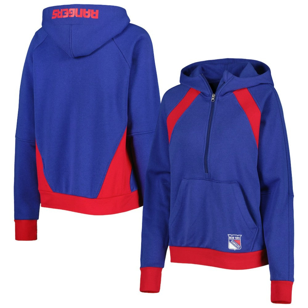 NHL New York Rangers Starter Women's Wishbone Half-Zip Hoodie - Blue
