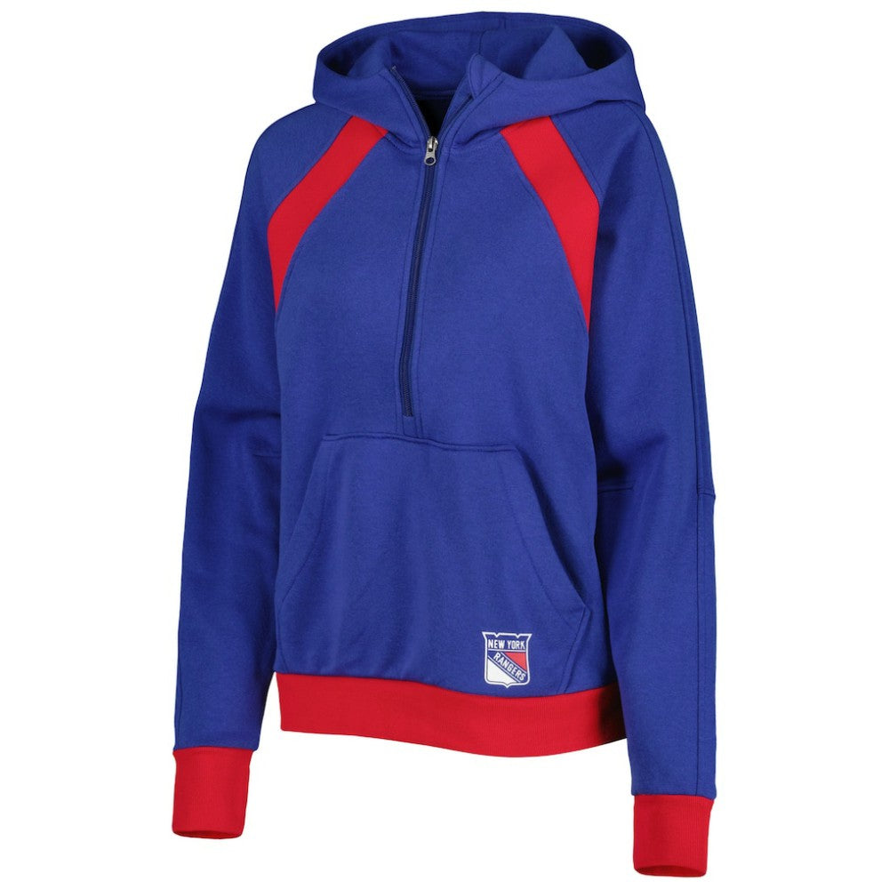 NHL New York Rangers Starter Women's Wishbone Half-Zip Hoodie - Blue