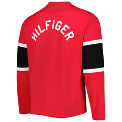 NHL Detroit Red Wings Tommy Hilfiger Walter Lace-Up Long Sleeve Top - Red