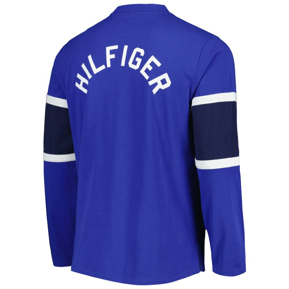 NHL St. Louis Blues Tommy Hilfiger Walter Lace-Up Long Sleeve Top - Blue