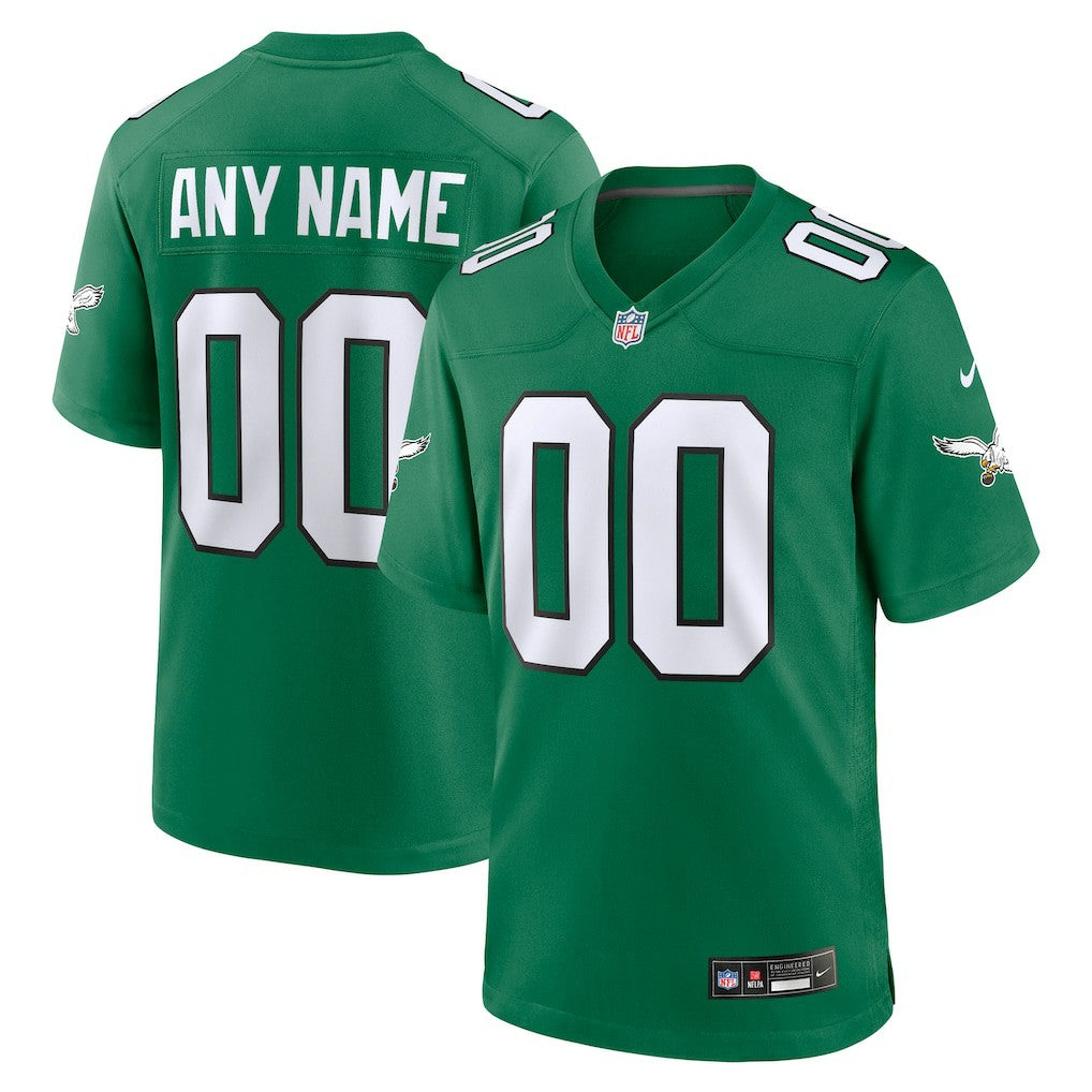 Philadelphia Eagles Alternate Custom Game Jersey Kelly Green