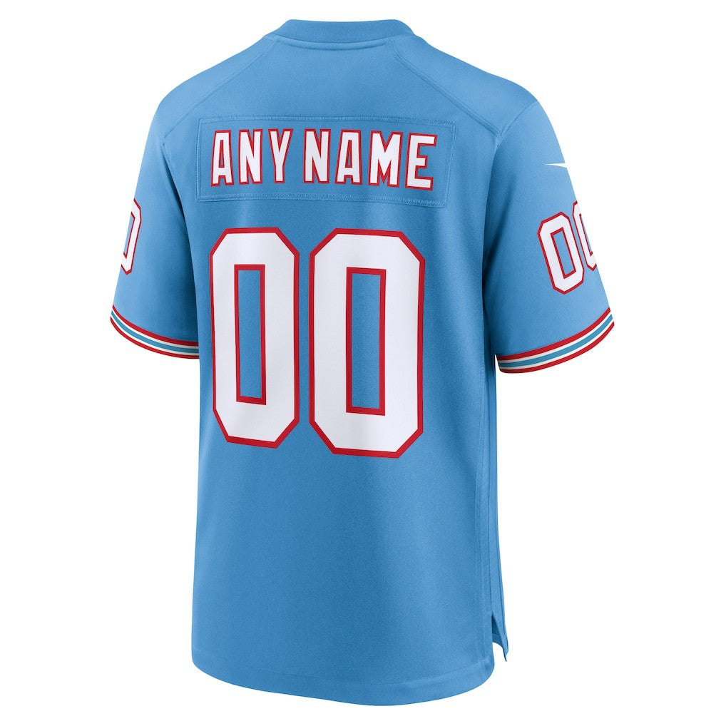 Tennessee Titans Oilers Throwback Custom Game Jersey Light Blue