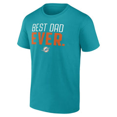 Miami Dolphins Best Dad Ever Team T-Shirt Aqua