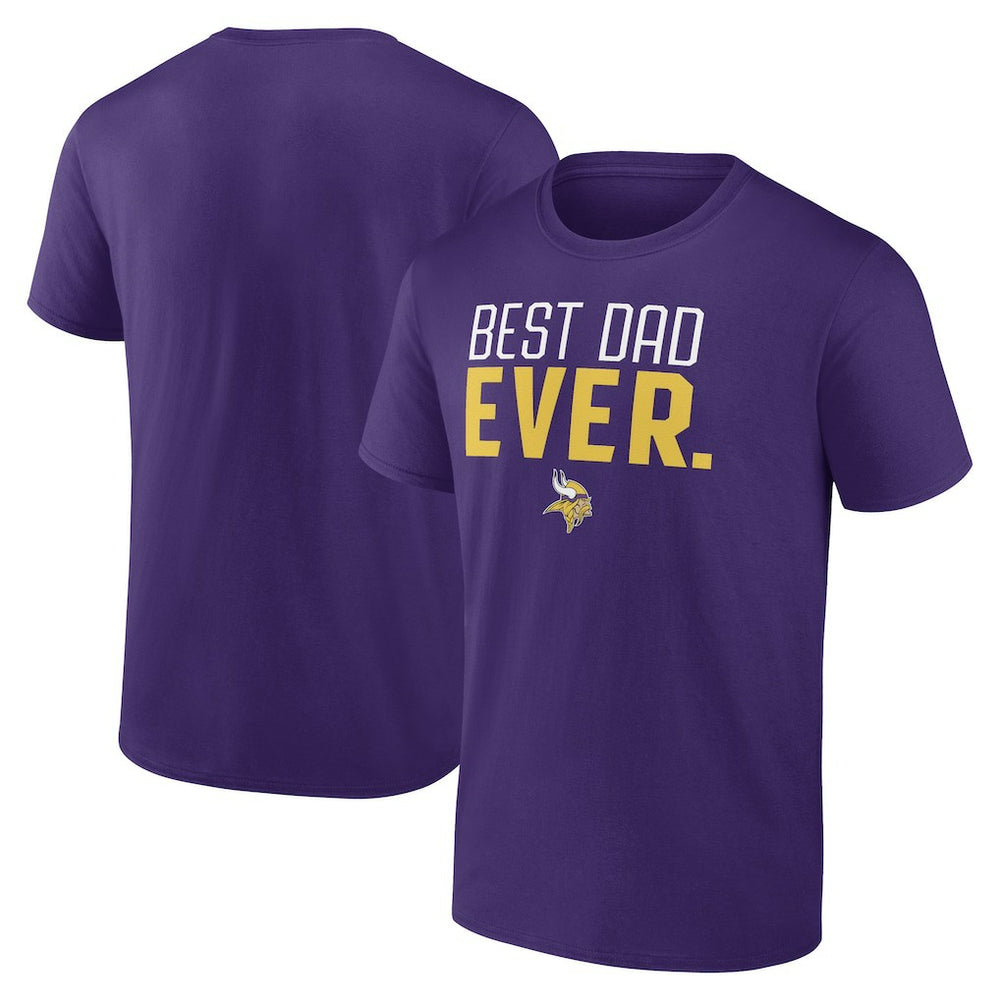 Minnesota Vikings Best Dad Ever Team T-Shirt Purple