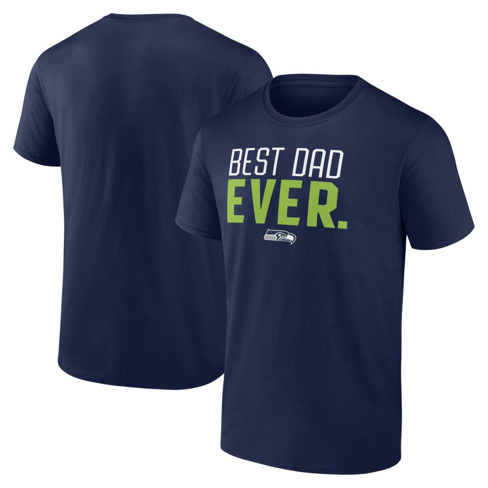 Seattle Seahawks Best Dad Ever Team T-Shirt College Navy