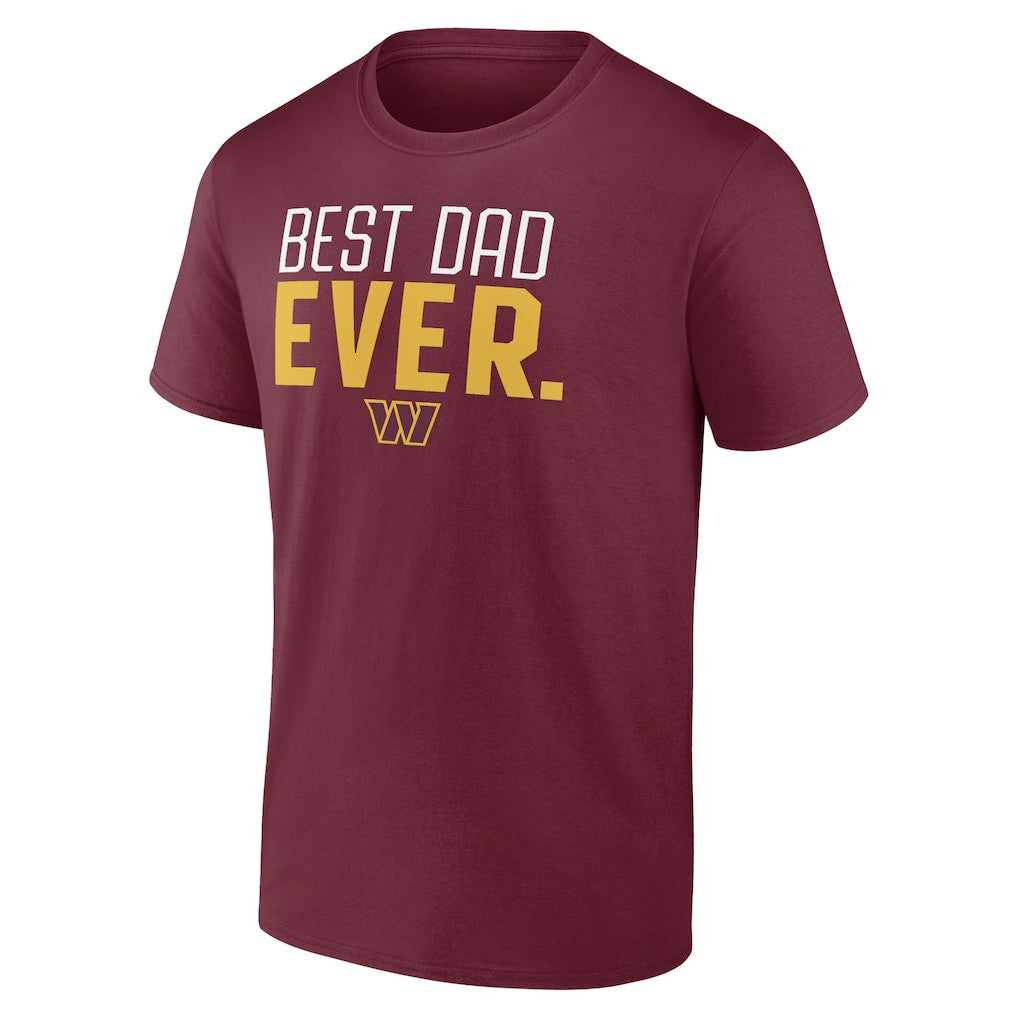 Washington Commanders Best Dad Ever Team T-Shirt Burgundy