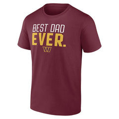 Washington Commanders Best Dad Ever Team T-Shirt Burgundy