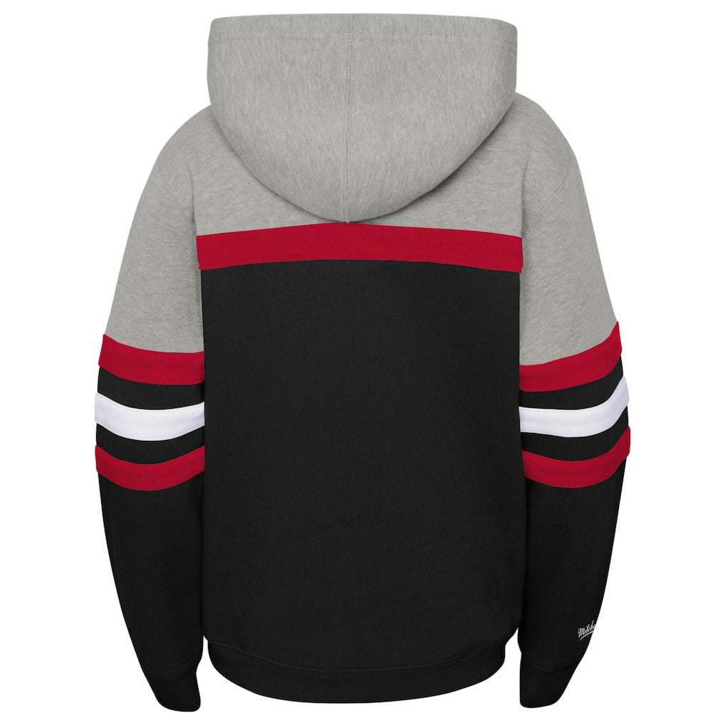 Chicago Bulls Youth Hardwood Classics Head Coach Pullover Hoodie Black/Heather Gray