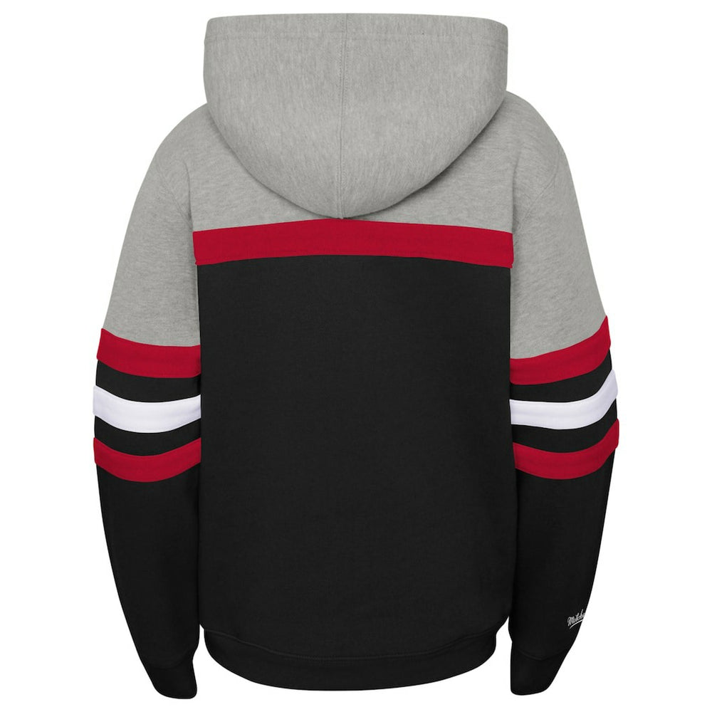 Chicago Bulls Youth Hardwood Classics Head Coach Pullover Hoodie Black/Heather Gray