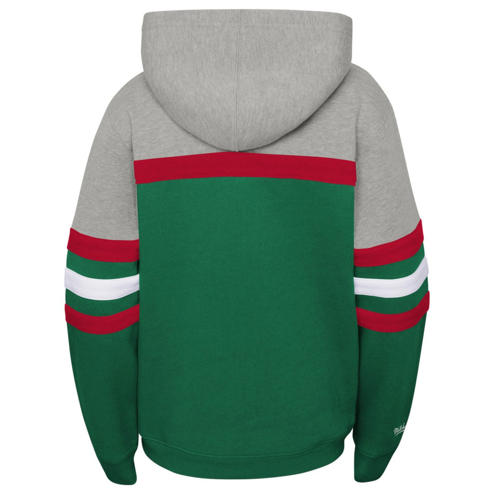 Milwaukee Bucks Youth Hardwood Classics Head Coach Pullover Hoodie Green/Heather Gray