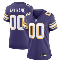 NFL Minnesota Vikings Women's Classic Custom Game Jersey - Purple