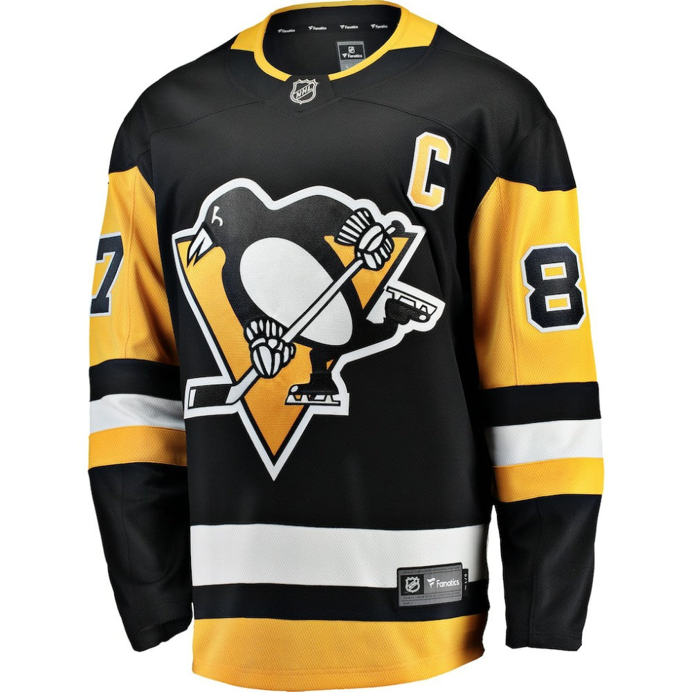 NHL Sidney Crosby Pittsburgh Penguins Fanatics Captain Patch Home Breakaway Jersey - Black